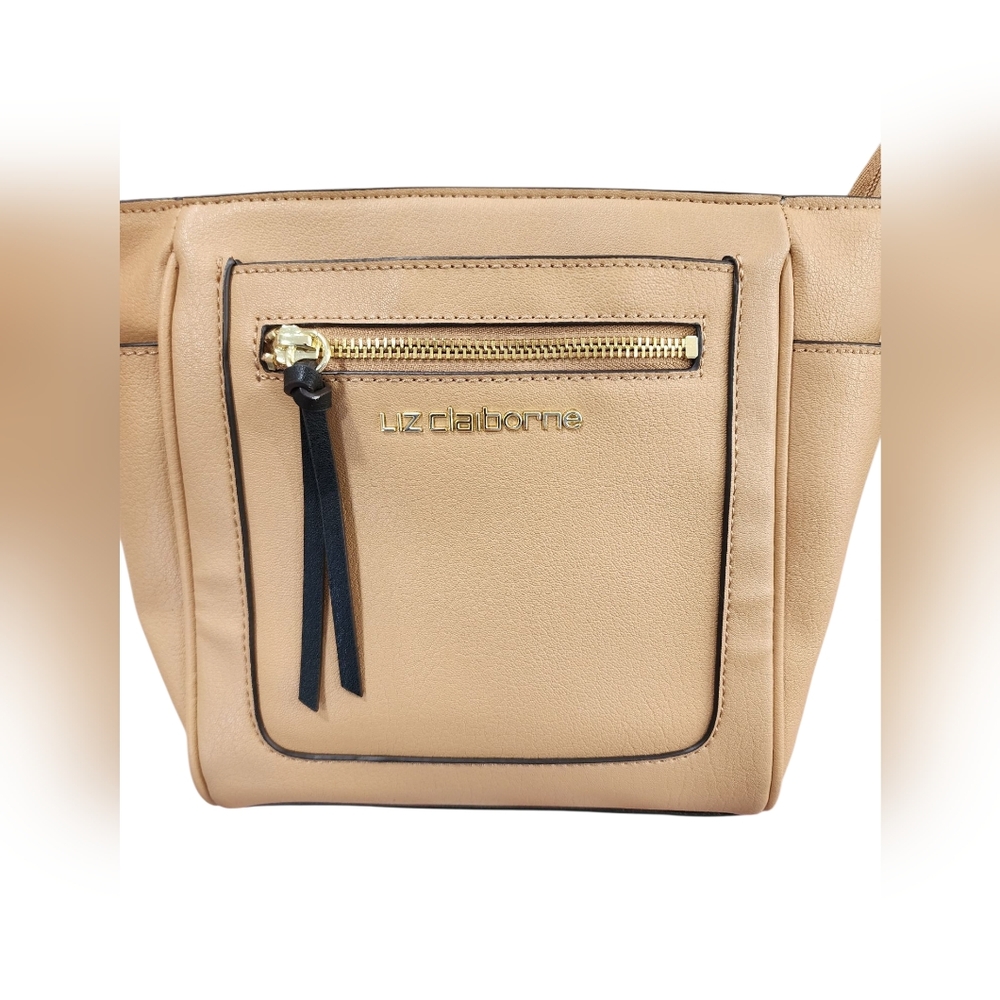 LIZ CLAIBORNE Lola Camel Black Crossbody Bag NWOT - Picture 5 of 15